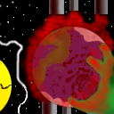 The burning earth by the hand of Lucifer by Blue Indigo