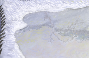 The frozen pond by the road. by Webo