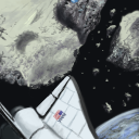 Asteroid KBO2004A shortly after the detonation. by robotriot