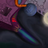 alien ship trying to shoot the big guy :) by GRRR