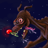 Rudolph the old bald headed, bloodshot, slobbering, snot nosed reindeer by raganaga