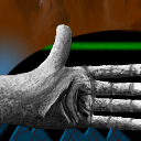 Damaged iron hand (?) by break