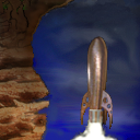 Rocket + Mountainside. by Lo_