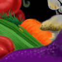 Eggplant, Tomatoes, Peppers, Celery, Mushrooms, Carrots: iCE salad by PixelFish