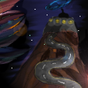 Nocturne flower spying on the crazy Ms Adams and her son Igor… by Blue Indigo