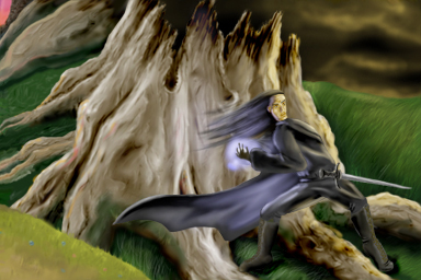 Melkor stealing the Silmarils and the slain tree Telperion the Silver by antaydos