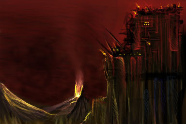 Barad-dûr and Mt. Doom by Reko