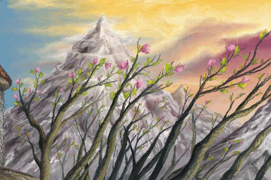 Mountain pass and trees2 by dari