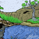 mountains and tree by Freeek