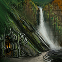 Secret-Temple near Waterfall by Duracel