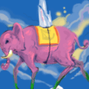 Dali style pink elephant by dimeboy