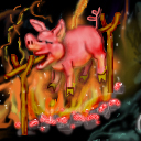 a crackling fire and a nice green bubbly broth just call for a pig on a spit by sookeyjane