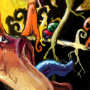 aphex twin - logon sock witch in pot. by wirewolf