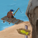 man fishing all alone...yup all alone. by dari