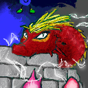 *gee* I did it! I managed to draw a dragon *jump* by I - Chan