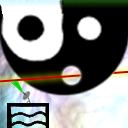 my 2nd... a half yinyang, with a laser ripping through and some receiver below, coupled with a funky background by Karateka