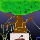 "Picture of man, nailed to tree, covered in (what hopefully look like) vines" by Sevon by sevon
