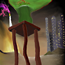 how does a table with three legs hold a vase and flower? by innuendo