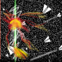 My first tile - "paper war". Lots of paper airplanes in space... by tHeDuMbKiD