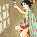 stylized ukiyo-e print by dari