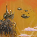 weird cool outcropping with independance day like spaceships!!! by cupcake