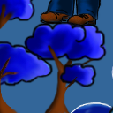 why is this man standing in a blue tree? by miskate