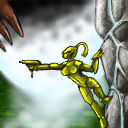 Golden girl, with a golden uzi. by Primal_r