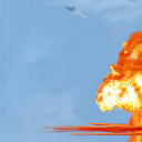 Half a 'splosion. (And a nasty hard edge-line passed from the left) by maxtuckett