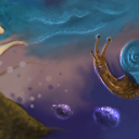 Floating snail! by gecko