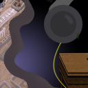 hint: it's a silhouette of some head with headphones on it. by VeeRaw