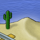 A desert again... Now with cactus and railway. by alegory