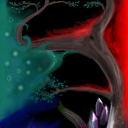 Not much to say... kind of sucks.. green and red blob attacking a tree? by gecko