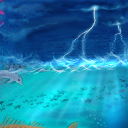 Storm brewing -- supposed to be two dolphin on the left. by gecko