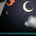 just a little night sky, with the titanic going down by oranje