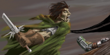 Aragorn, the heir of Isildur, weilds Anduril, the broken sword. by Vizualizer