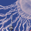giant jellyyfish attacks CN Tower by aquapixel