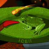 giant frog eating mini fireball :P - I am uninspired :*( by GRRR
