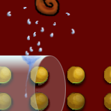 Elephants trunk splashing water over a fallen glass with marbles. by takkie