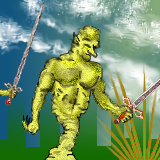 Kopf Goblin about to be struck down by one of his own, with sword. by Jobi