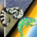 Lizzard and Snake, was lucky enough to get a tile I had checked out before and didn't finish on time.  Not my best effort, :(  Please don't be to harsh!   by PixelPolisher