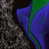 Lots of Spooky Skulls Scare Blue Ghosts by root88