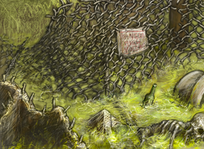 wire netting fence madness by razghul