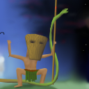 Crazy dancing shaman with snake. by jsb