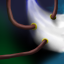 Not very proud of this... looks like a white bagpipe with sausage-like wires. by jsb