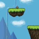 Waterfall and Mountains in the style of Jump 'n' Bump by spiritofcat.deviantart.com