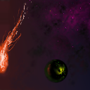 Fireyball with glazing planet by Dalejrluva