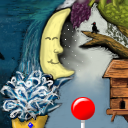 Shark infested waterfall, birdhouse moon lollypop. =) by DiTsHiP