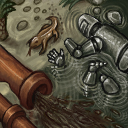 Dead robot swimming with the faeces see! by elmo-lester