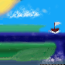 ship plowing toward huge waterfall by Dalejrluva