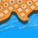 blue emptiness meets orange field by DanteLives